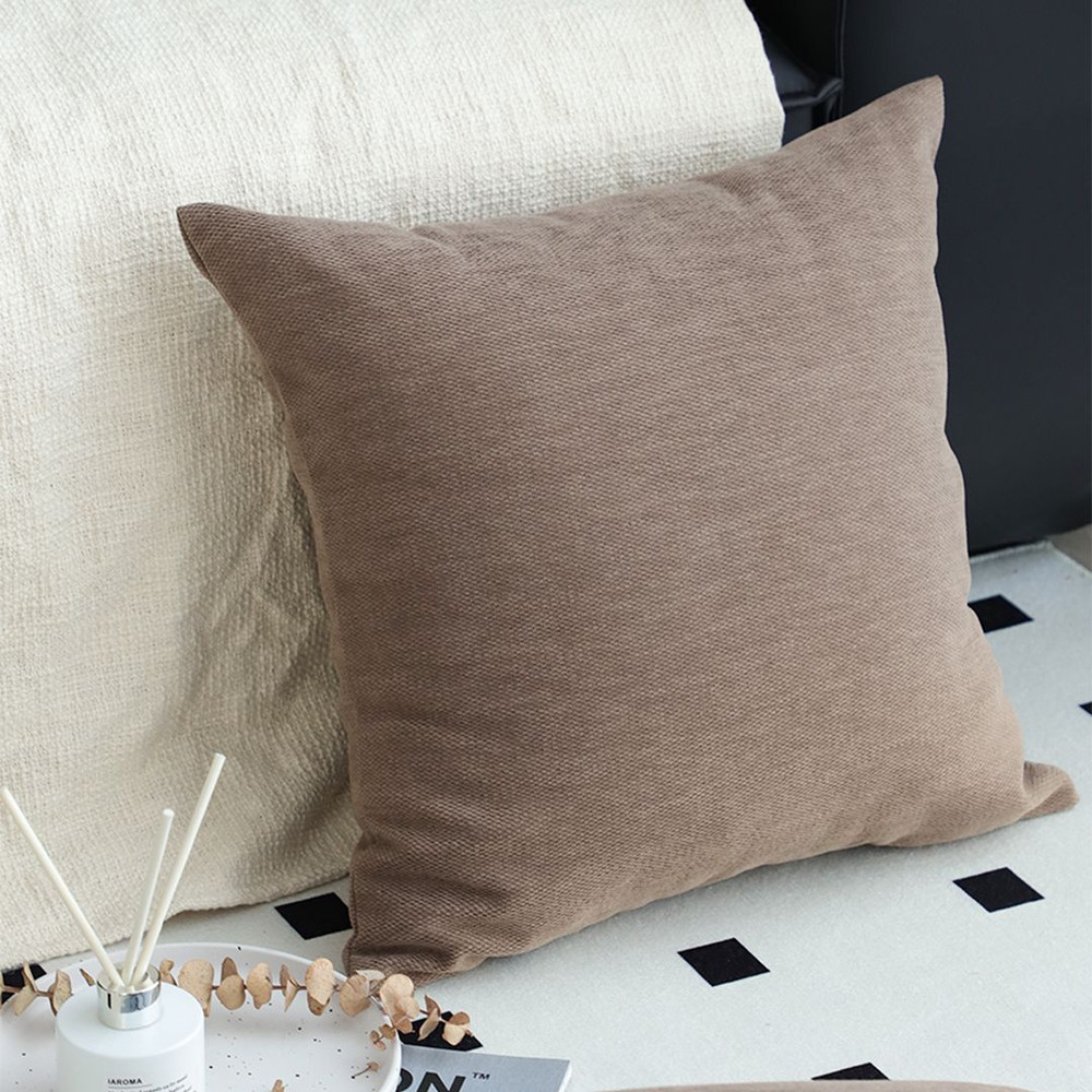 SOGA 45cm Minimalist Textured Brown Pillowcase 2