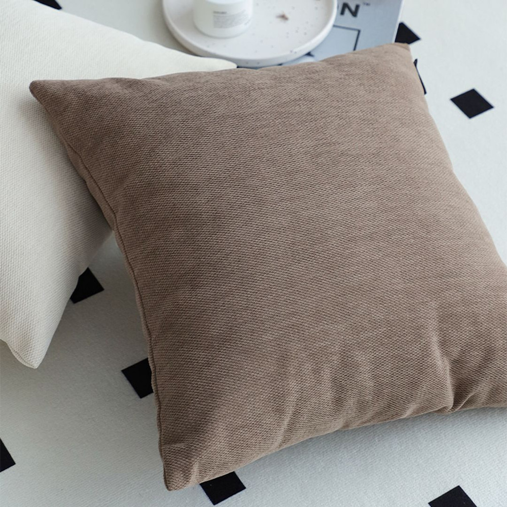 SOGA 45cm Minimalist Textured Brown Pillowcase 4