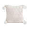 SOGA 45cm Luxurious Ivory Diamond Knit Throw Pillowcase With Pom Poms 1