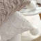 SOGA 45cm Luxurious Ivory Diamond Knit Throw Pillowcase With Pom Poms 3