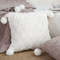 SOGA 45cm Luxurious Ivory Diamond Knit Throw Pillowcase With Pom Poms 4