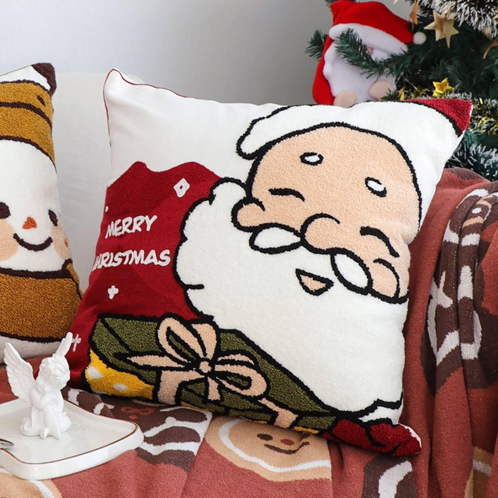 SOGA 45cm Embroidered Santa Claus Christmas Pillow Bring Home The Cheer 2