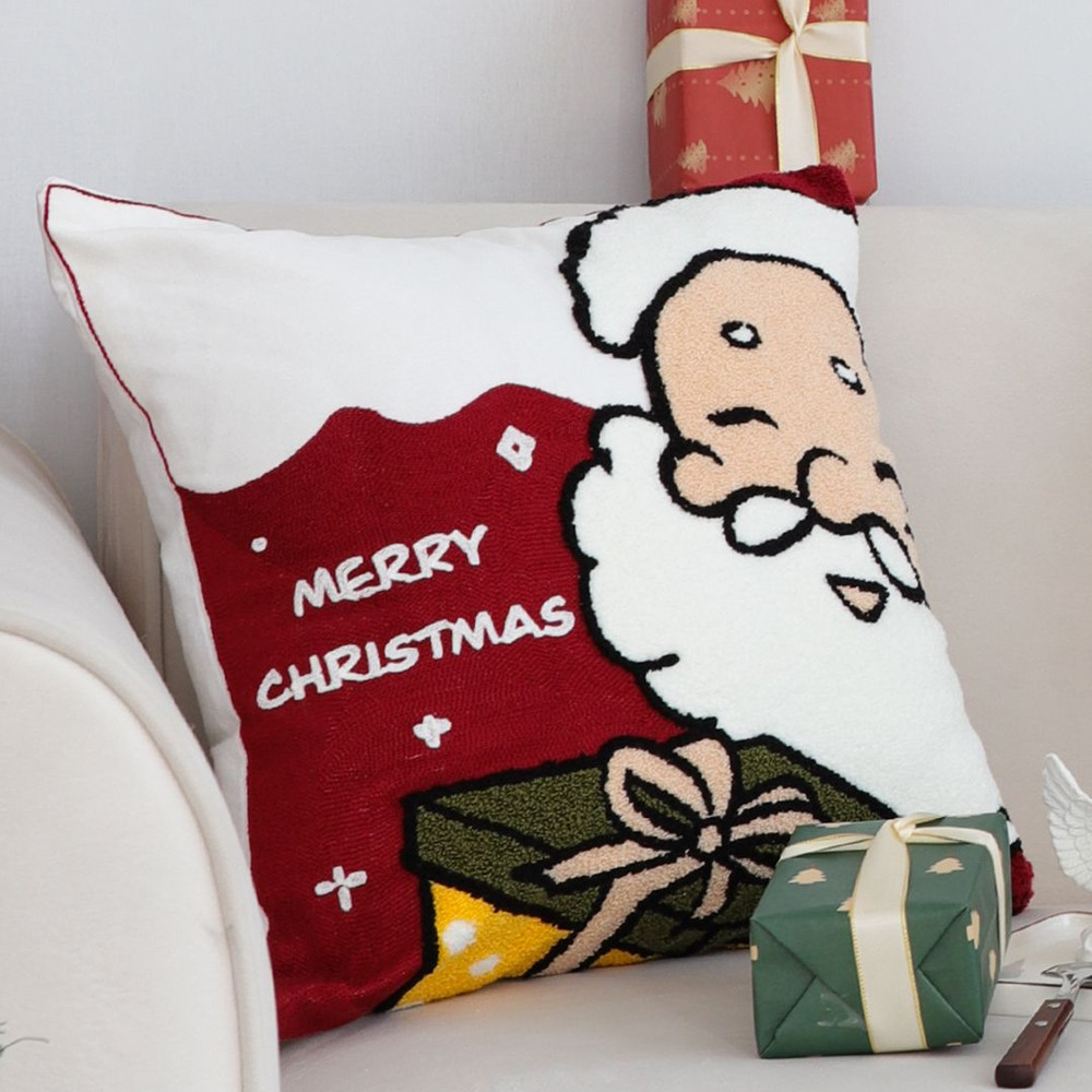 SOGA 45cm Embroidered Santa Claus Christmas Pillow Bring Home The Cheer 3
