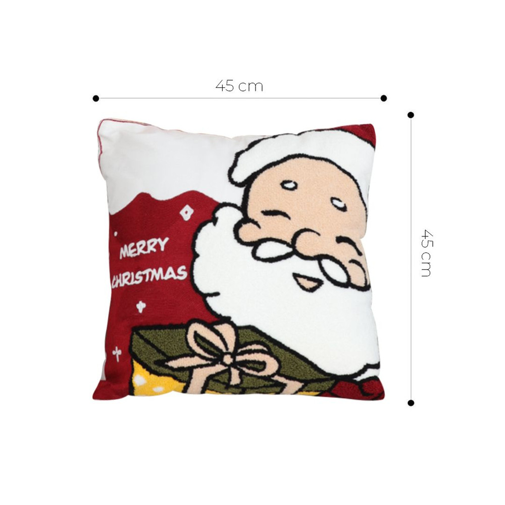SOGA 45cm Embroidered Santa Claus Christmas Pillow Bring Home The Cheer 4