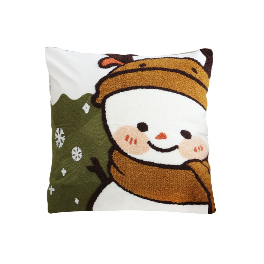 SOGA 45cm Festive Snowman Christmas Decorative Pillowcase 1