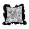 SOGA 45cm Chic Botanical Bliss Black  White Square Pillowcase 1