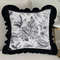 SOGA 45cm Chic Botanical Bliss Black  White Square Pillowcase 0