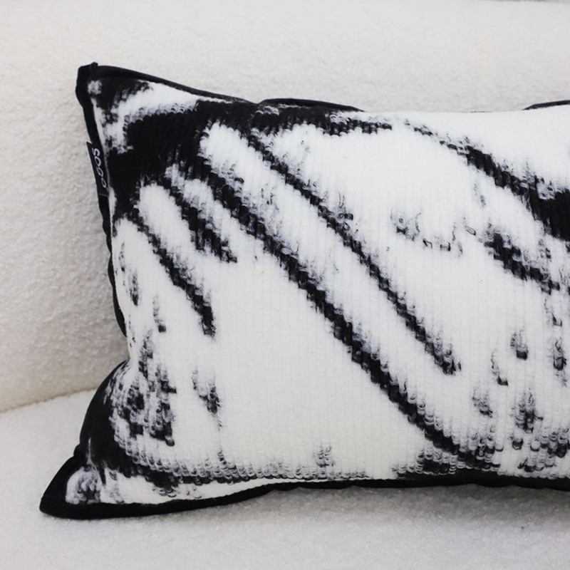 SOGA 30x50cm Black White Leopard Throw Pillowcase 2