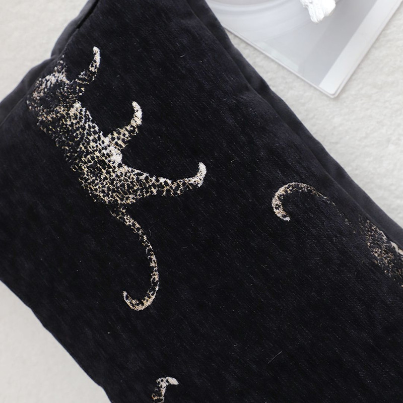 SOGA 30x50cm Elegant Black Panther Embroidered Decorative Pillowcase 6