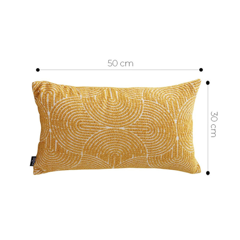 SOGA 30x50cm Mustard Yellow Geometric Lumbar Pillowcase For Home Decor 4
