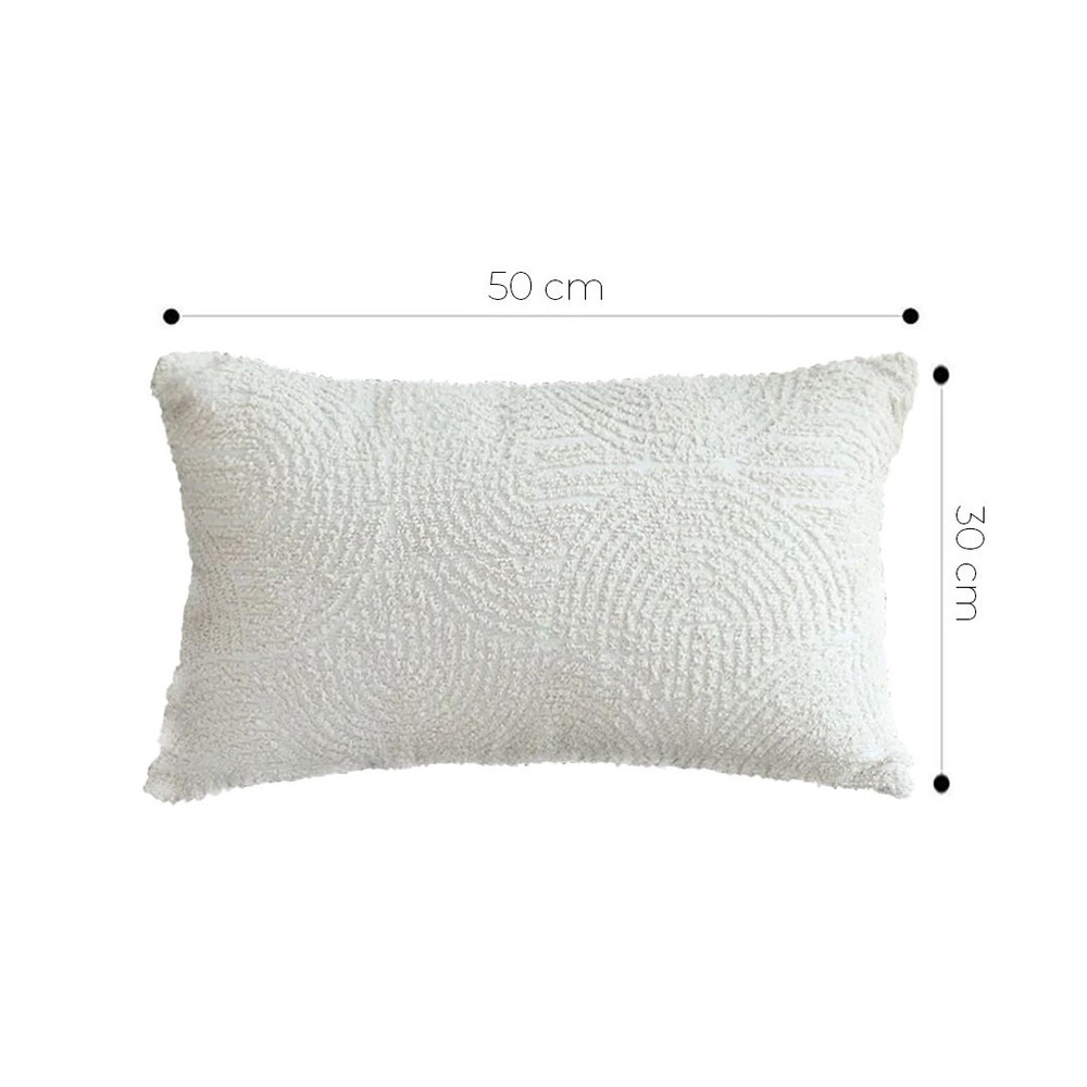SOGA 30x50cm Embroidered OffWhite Lumbar Pillowcase For Modern Home 5