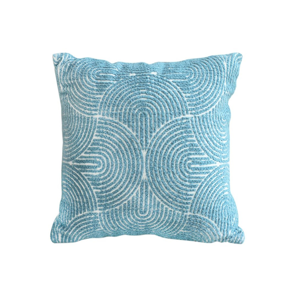 SOGA 45cm Blue Throw Pillow Geometric Indoor And Outdoor Corded Pillowcase 1
