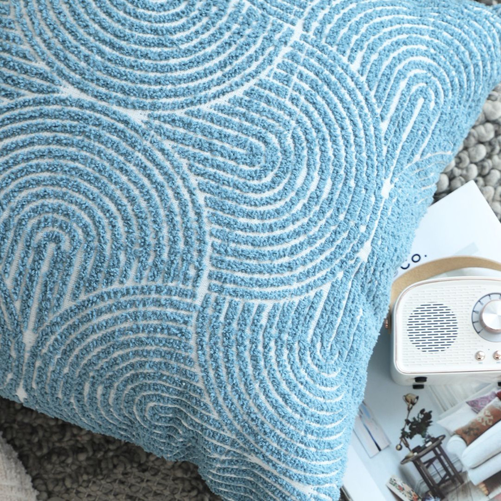 SOGA 45cm Blue Throw Pillow Geometric Indoor And Outdoor Corded Pillowcase 3