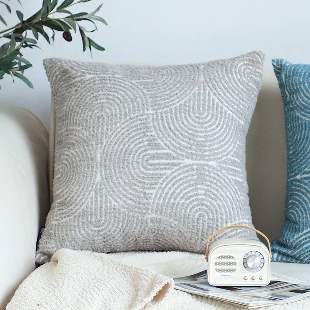 SOGA 45cm Off White Embroidered Decorative Square Pillowcase 4