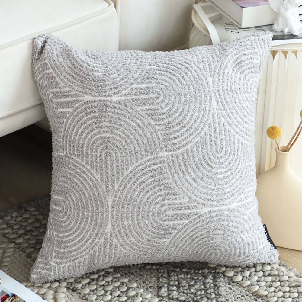 SOGA 45cm Off White Embroidered Decorative Square Pillowcase 0