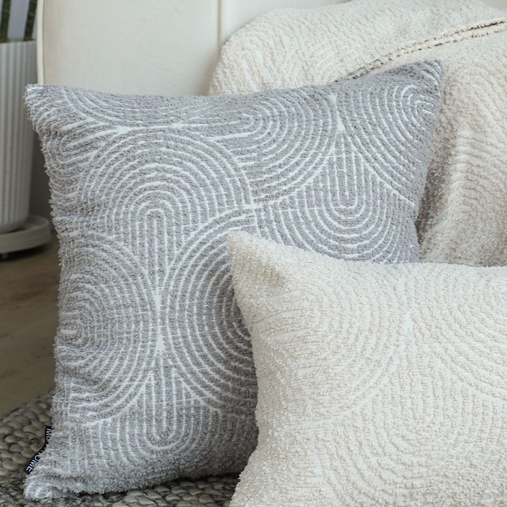 SOGA 45cm Off White Embroidered Decorative Square Pillowcase 6