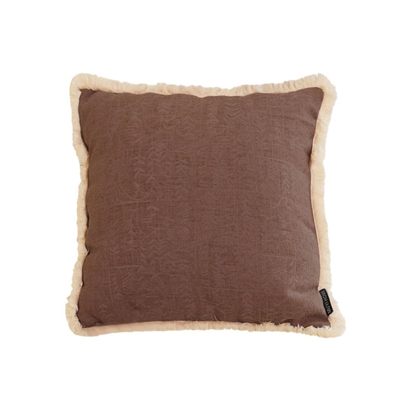 SOGA 45cm Victorian Rose Embroidered Chocolate Pillowcase 1
