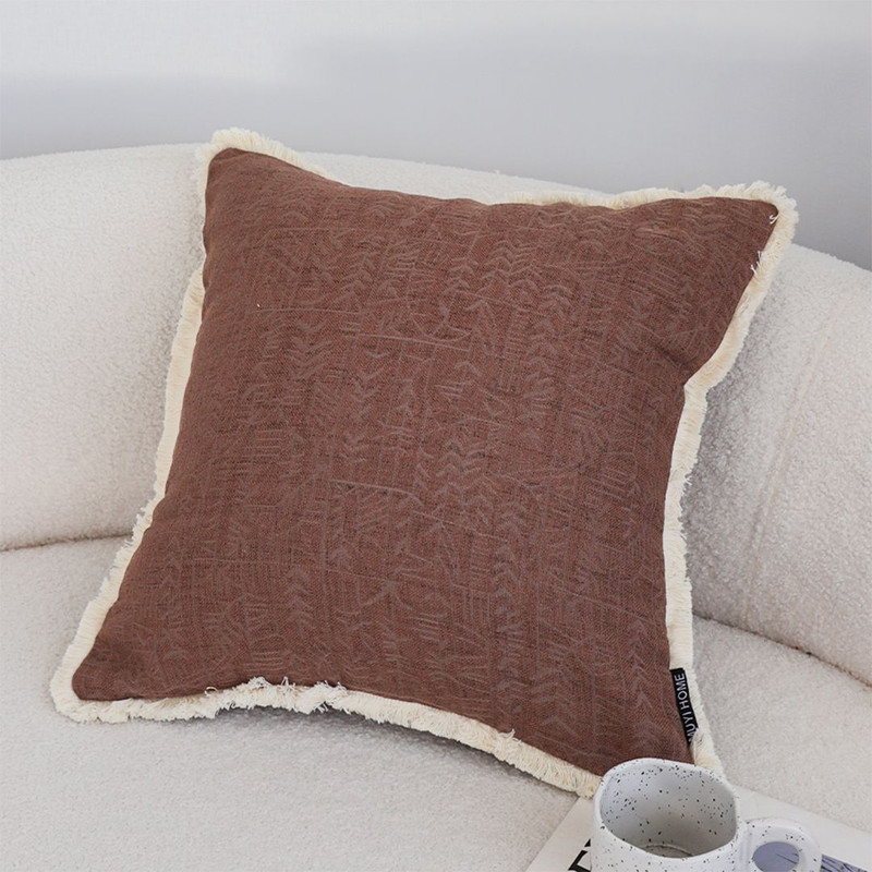 SOGA 45cm Victorian Rose Embroidered Chocolate Pillowcase 0