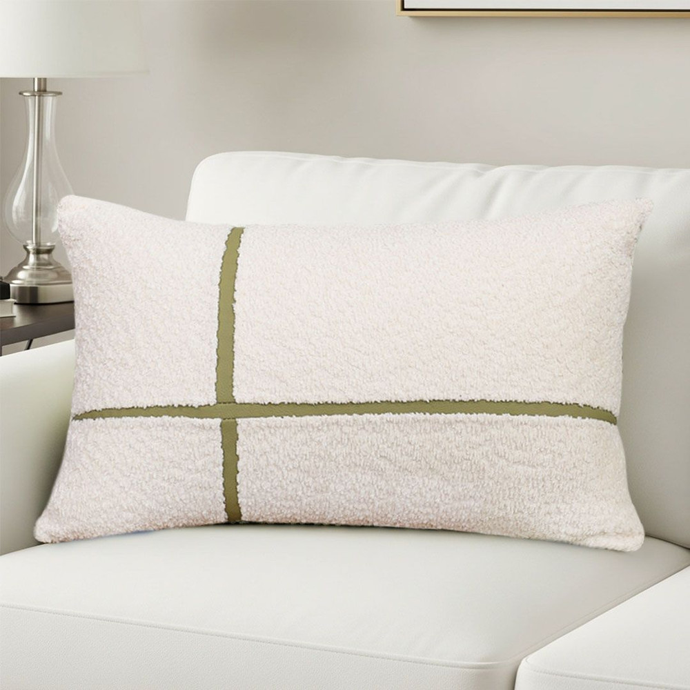 SOGA 30x50cm Cozy Chic Lumbar Pillowcase With Modern Green Stripe 0