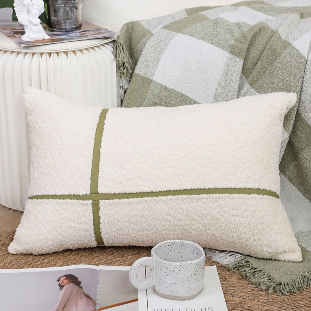 SOGA 30x50cm Cozy Chic Lumbar Pillowcase With Modern Green Stripe 2