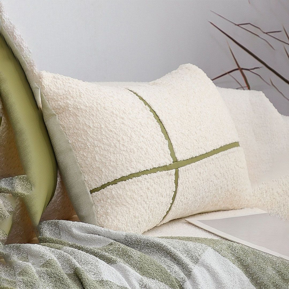 SOGA 30x50cm Cozy Chic Lumbar Pillowcase With Modern Green Stripe 3
