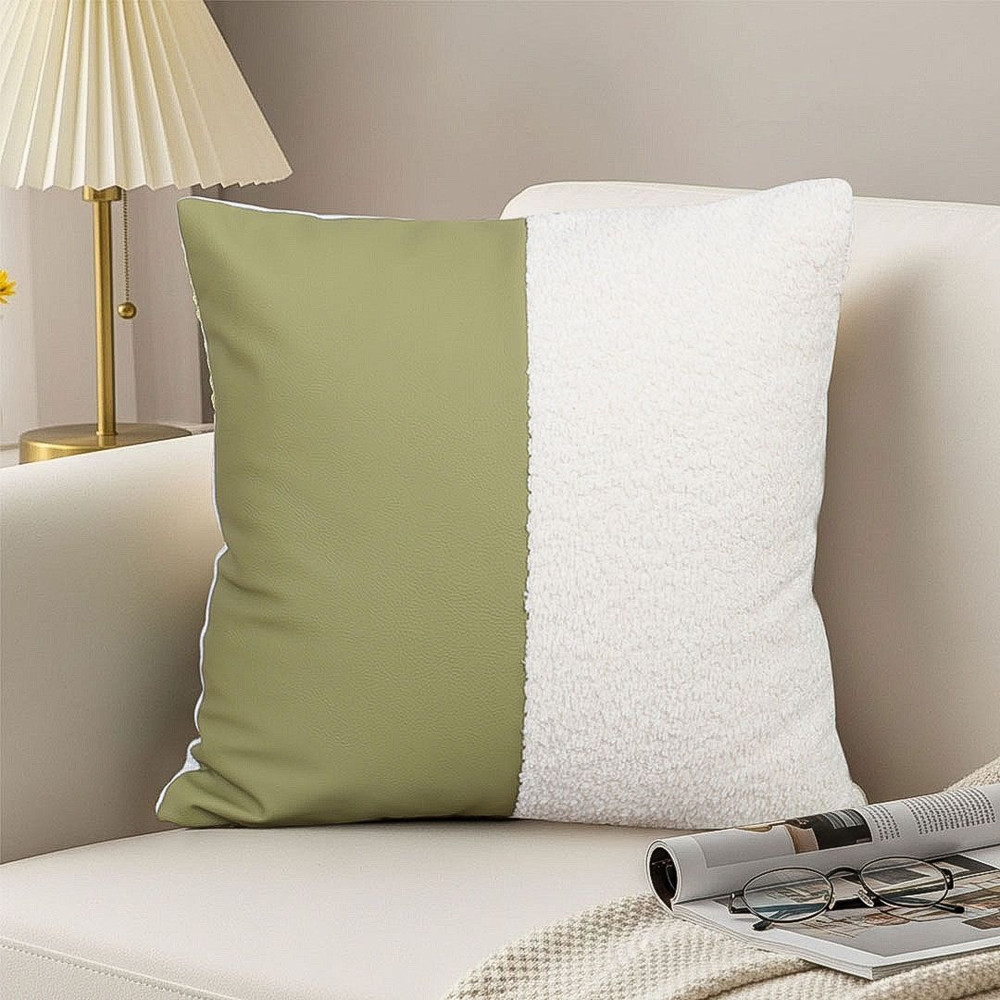 SOGA 45cm Modern TwoTone Green Cream Pillowcase 0