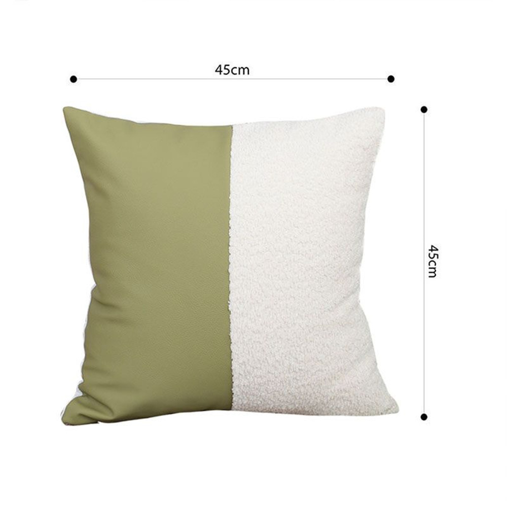 SOGA 45cm Modern TwoTone Green Cream Pillowcase 4