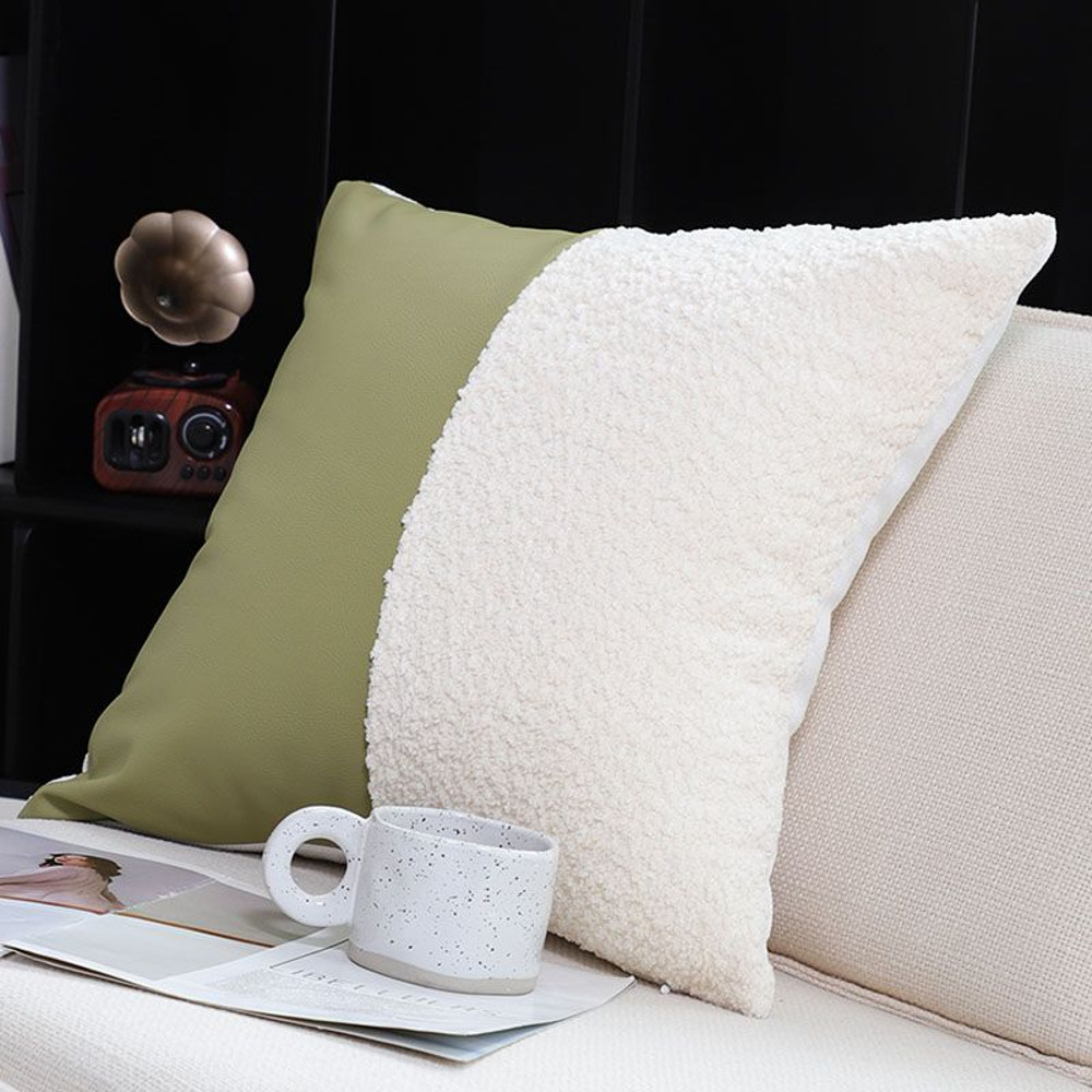 SOGA 45cm Modern TwoTone Green Cream Pillowcase 5