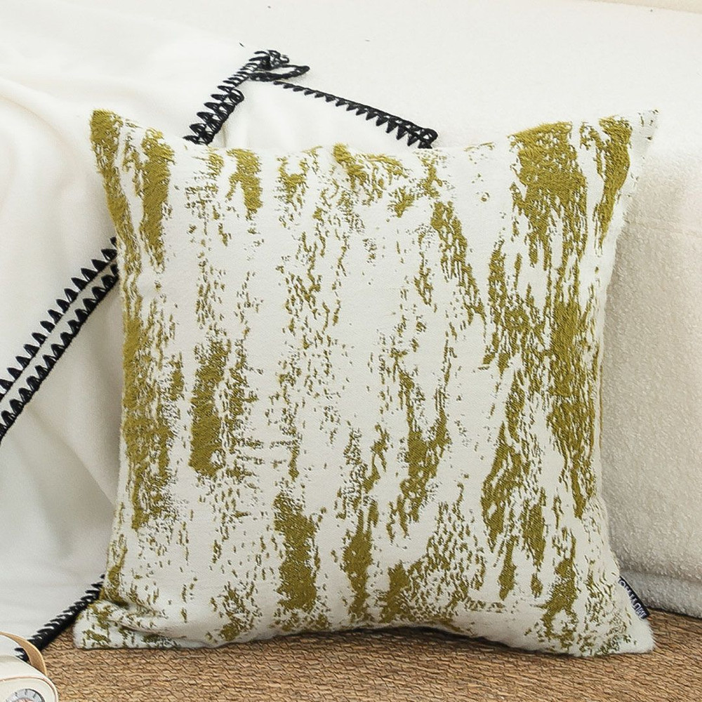 SOGA 45cm MossWhite Cascade Brushstroke Decorative Pillowcase 2