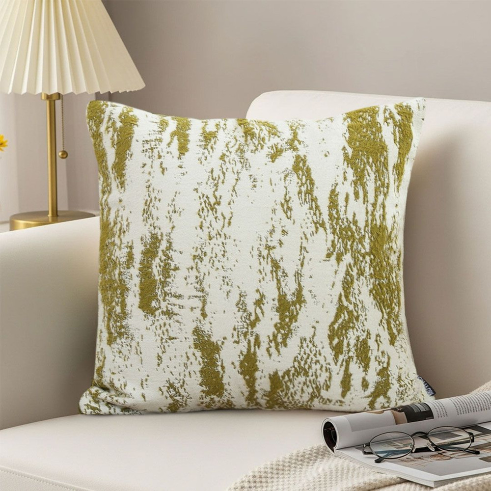 SOGA 45cm MossWhite Cascade Brushstroke Decorative Pillowcase 3