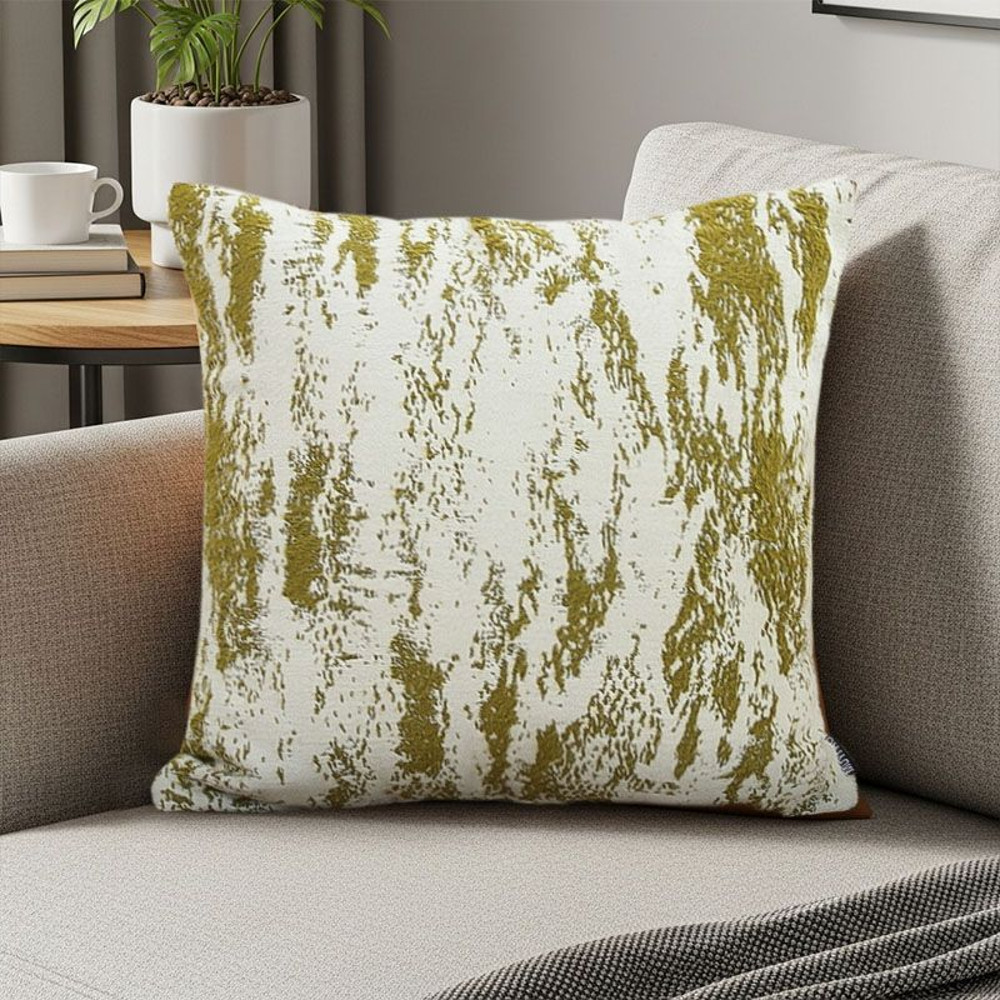 SOGA 45cm MossWhite Cascade Brushstroke Decorative Pillowcase 0