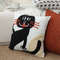 SOGA 45cm Playful Black Cat Silhouette Pillowcase 6