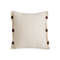 SOGA 45cm Modern Cream Leather Tab Detail Textured Pillowcase 1
