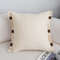 SOGA 45cm Modern Cream Leather Tab Detail Textured Pillowcase 6