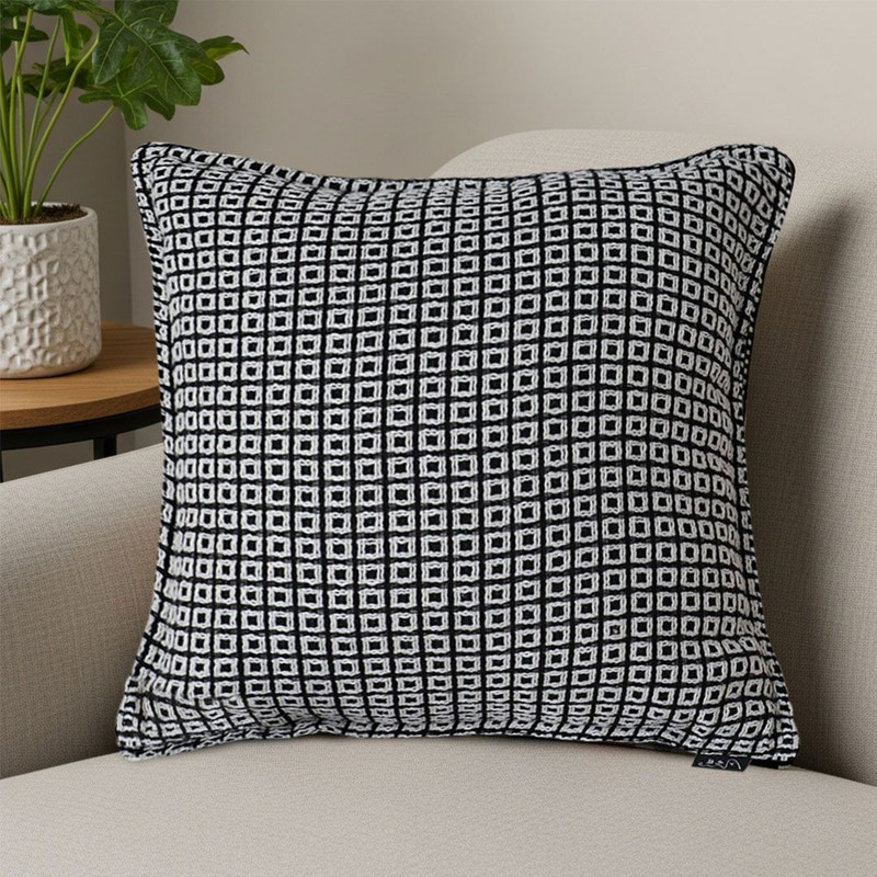 SOGA 2X 45cm Monochrome Black White Decorative Polyester Pillowcase 2