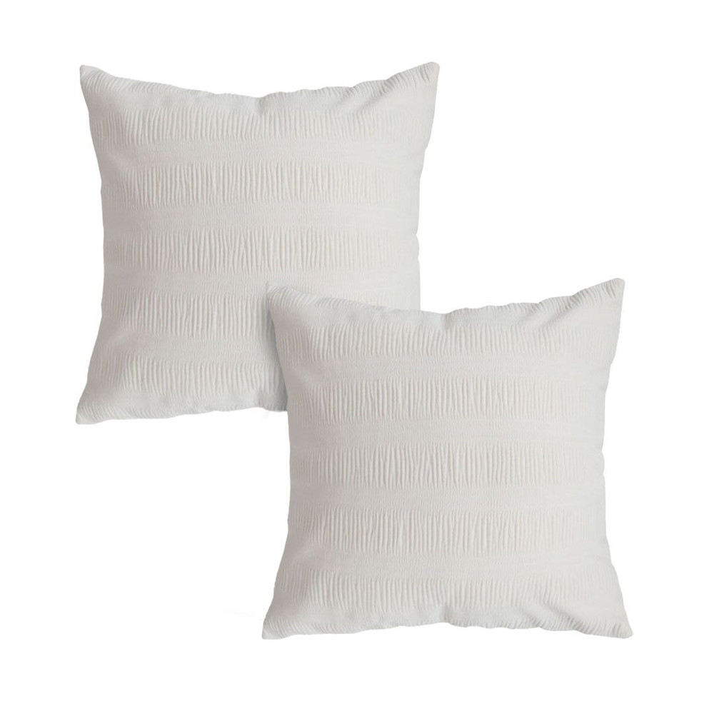 SOGA 2X 45cm Cream Corduroy Polyester Throw Pillow Cover 6