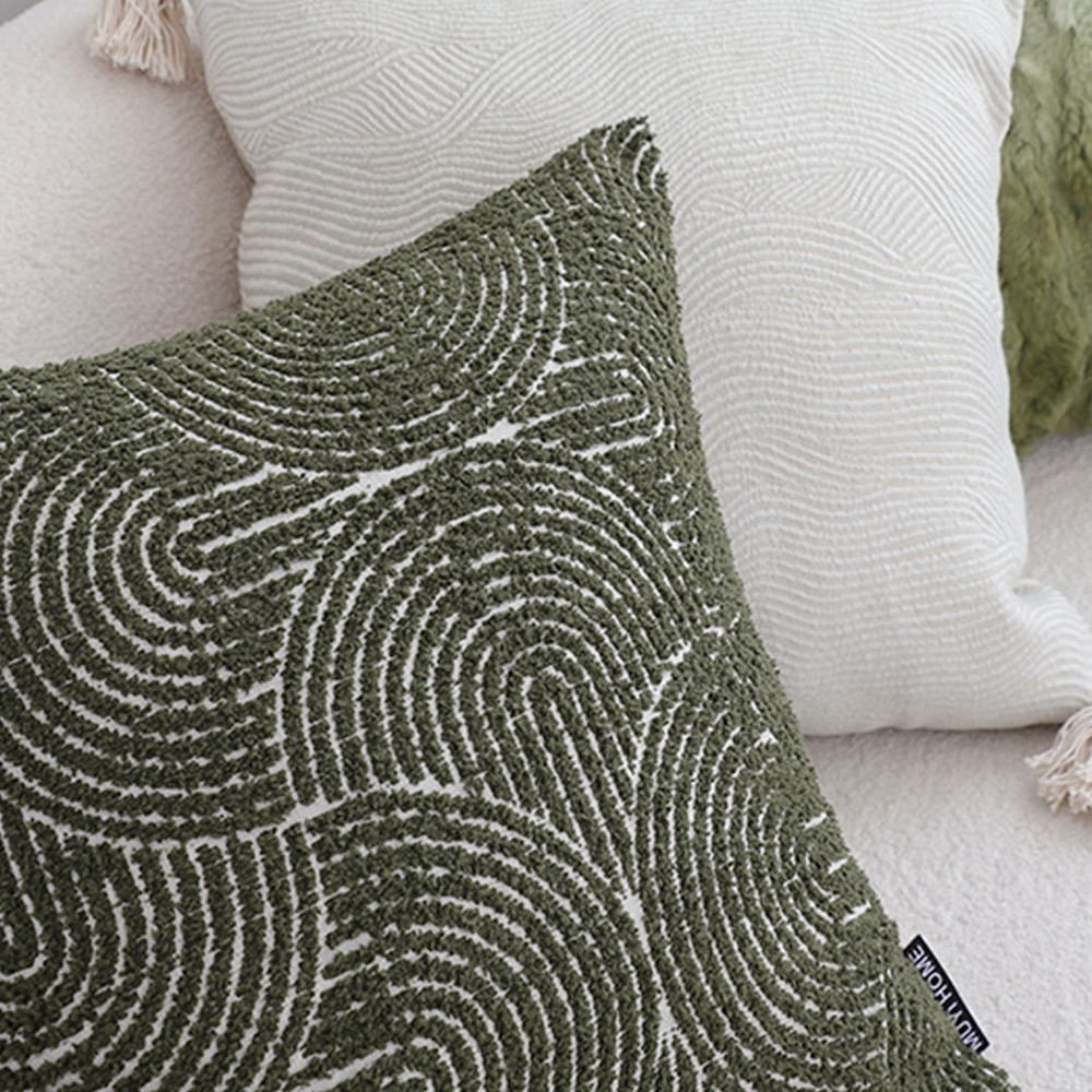 SOGA 2X 45cm Modern Boho Green Tufted Pillowcase 3