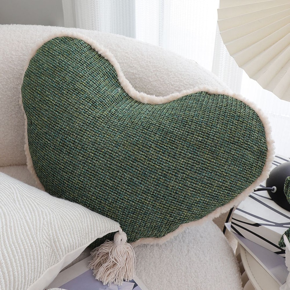 SOGA 2X 42x32cm Cozy HeartShaped Woven Pillowcase 4