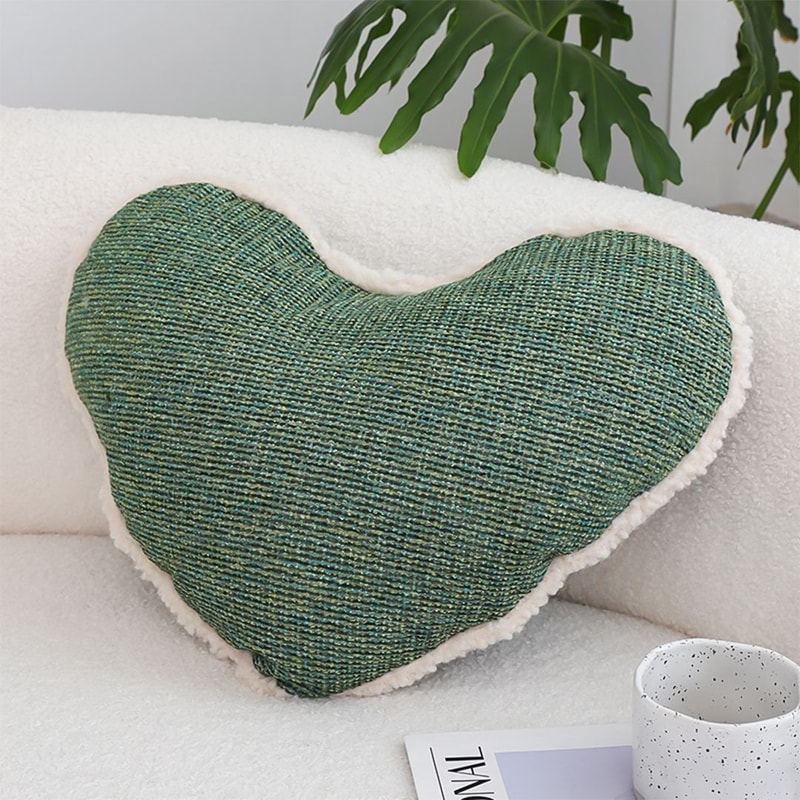 SOGA 2X 42x32cm Cozy HeartShaped Woven Pillowcase 0
