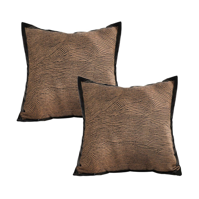 SOGA 2X 45cm Square Textured Wave Pillowcase Modern Style Cozy Accent Cover 1