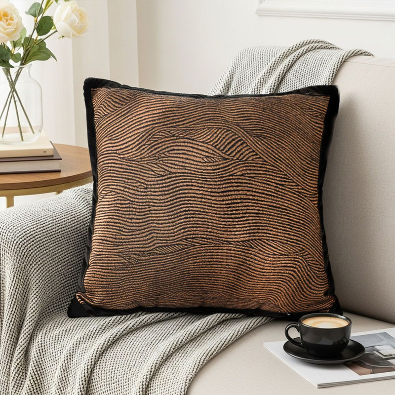 SOGA 2X 45cm Square Textured Wave Pillowcase Modern Style Cozy Accent Cover 2