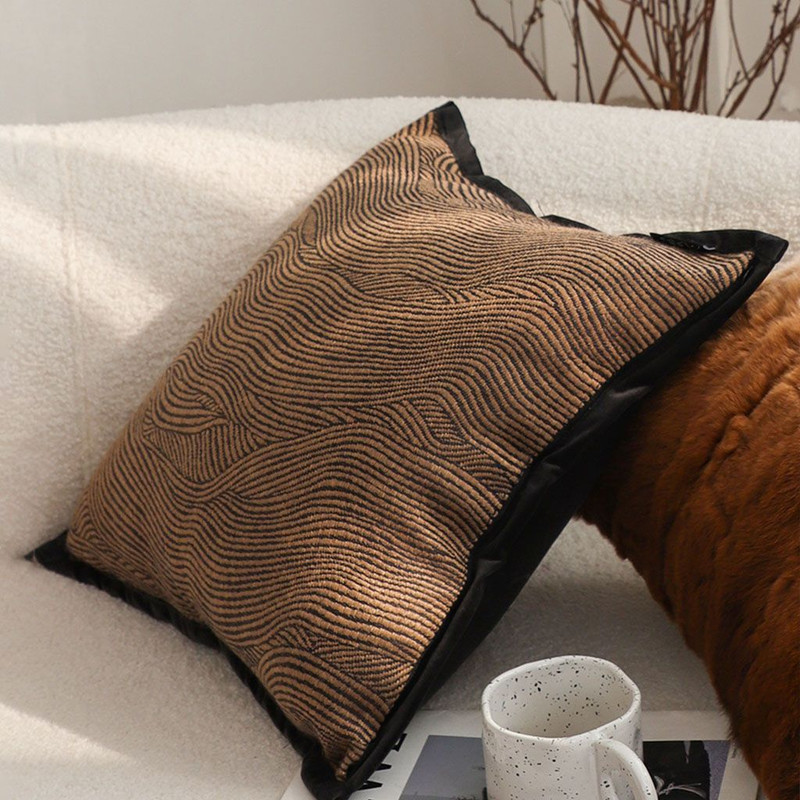 SOGA 2X 45cm Square Textured Wave Pillowcase Modern Style Cozy Accent Cover 5