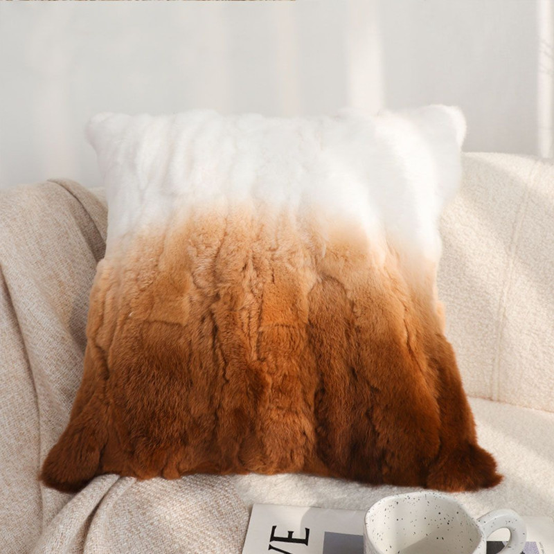 SOGA 2X 45cm Luxury Gradient Faux Fur Pillowcase 0