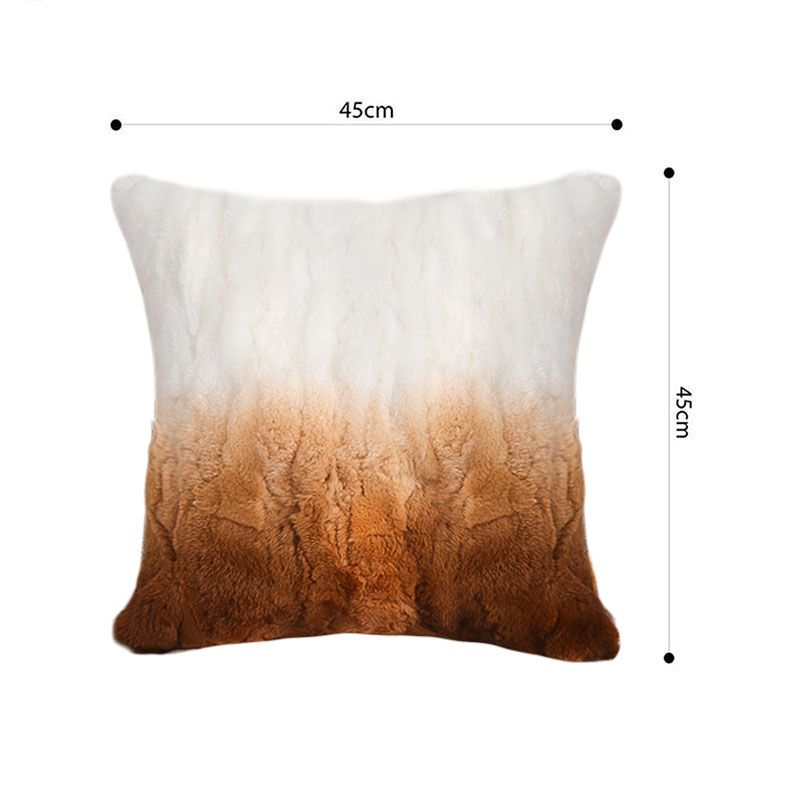 SOGA 2X 45cm Luxury Gradient Faux Fur Pillowcase 4