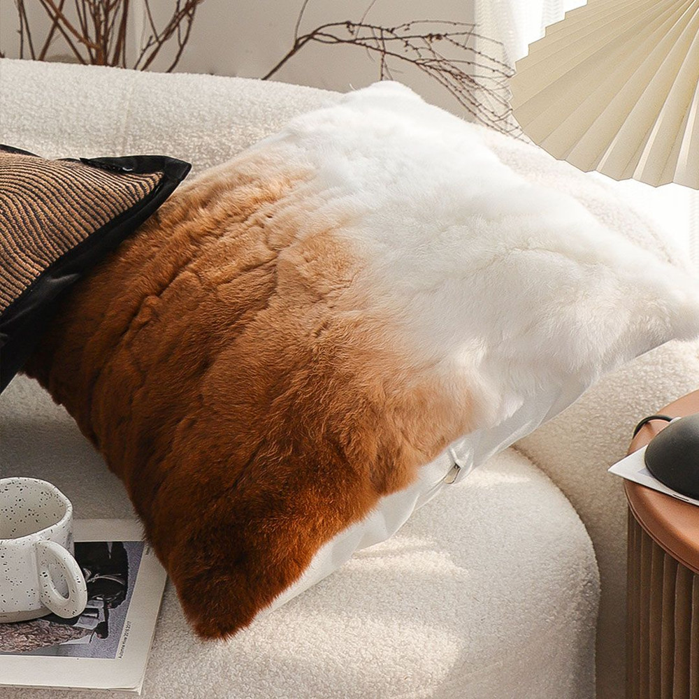 SOGA 2X 45cm Luxury Gradient Faux Fur Pillowcase 6