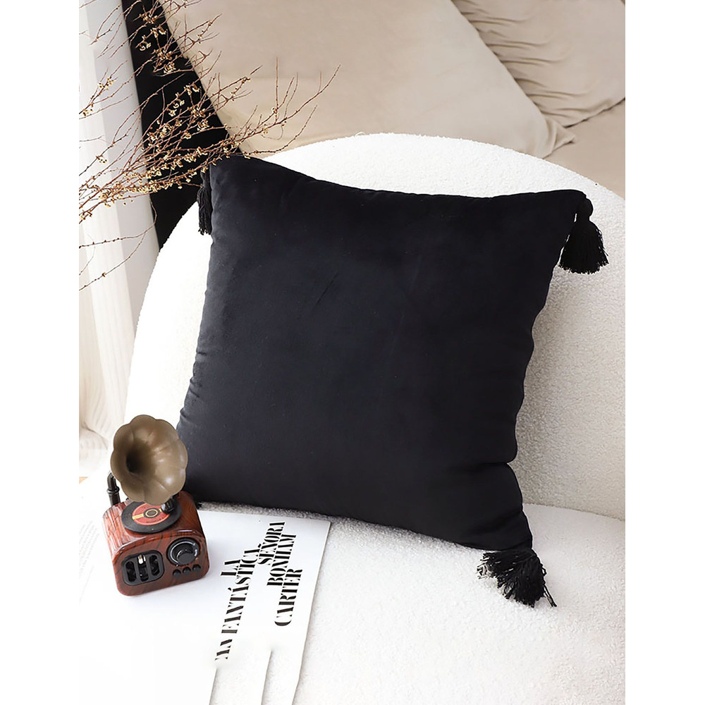SOGA 2X 45cm Black Art Deco Geometric Outdoor Pillowcase 2