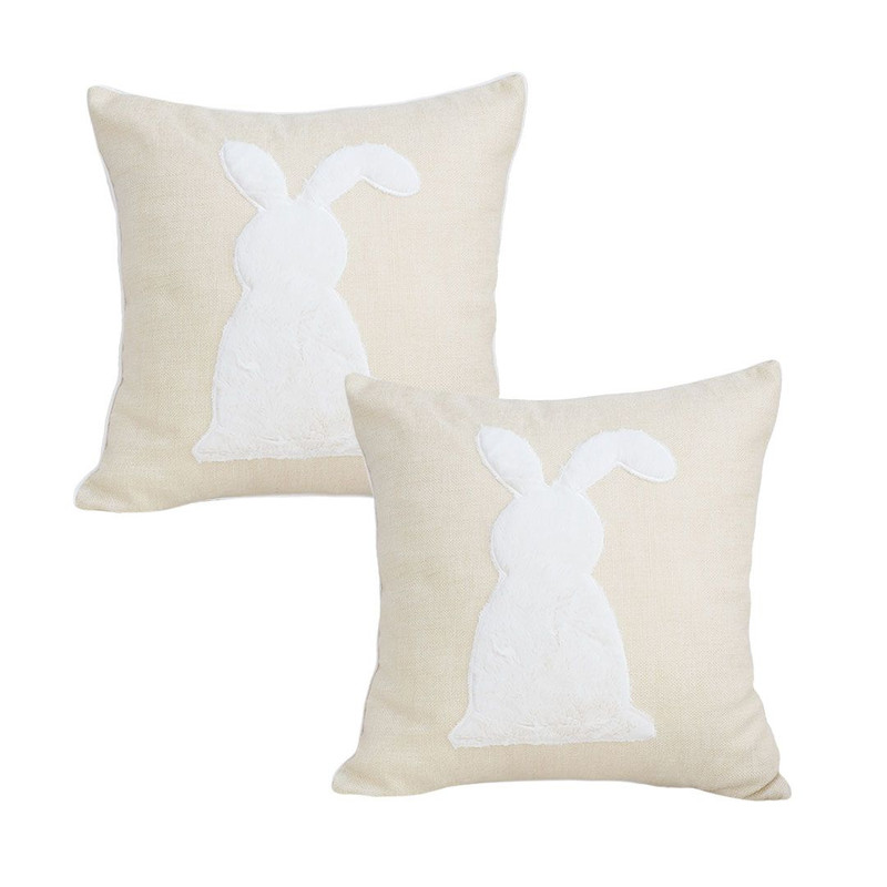 SOGA 2X 45cm Minimalist Bunny Silhouette Decorative Pillowcase 1