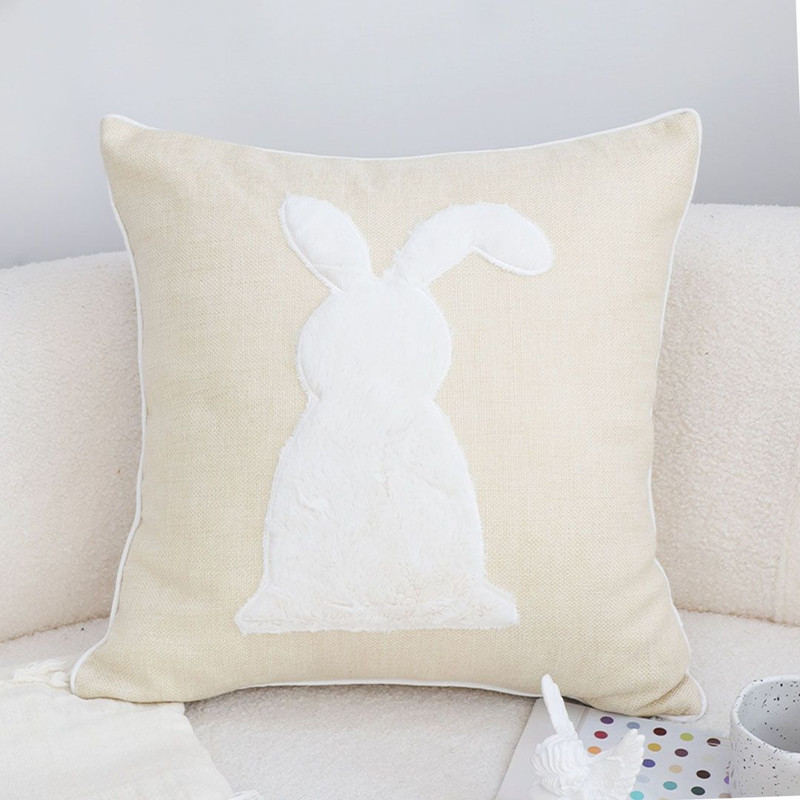 SOGA 2X 45cm Minimalist Bunny Silhouette Decorative Pillowcase 0