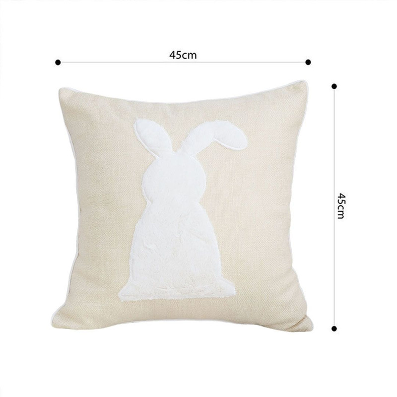 SOGA 2X 45cm Minimalist Bunny Silhouette Decorative Pillowcase 4
