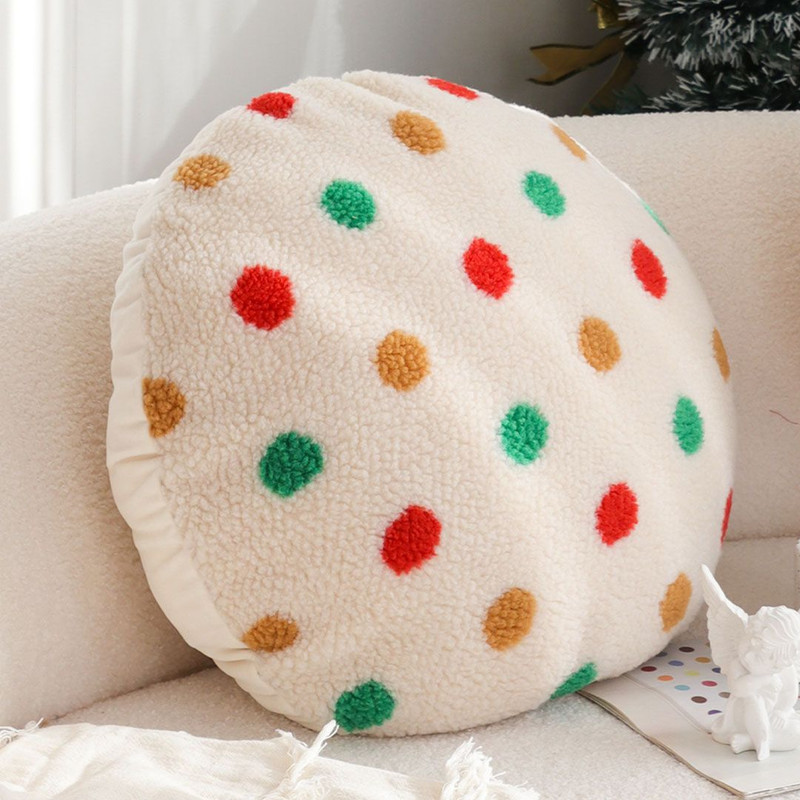 SOGA 2X 45cm Colorful Polka Dot Round Pillowcase 0